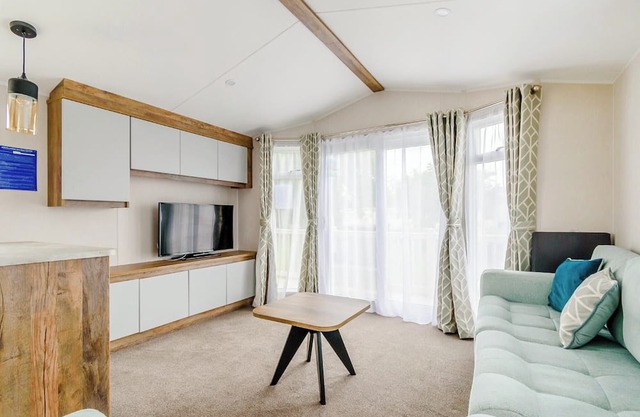 12ft-wide very comfortable and spacious caravan with one double and one twin.