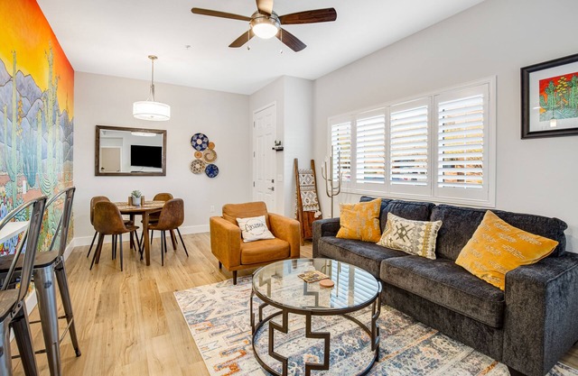 1st-floor condo with mountain views, pool, hot tub, private balcony, AC, & W/D