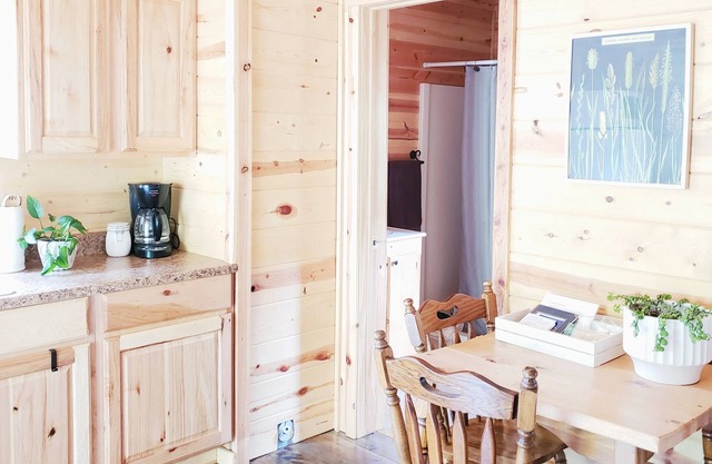 A cute cabin tucked away in the woods. Perfect for romantic get-aways