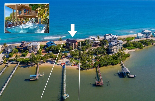 Art on the Beach: Ocean-to-river house, ON beach. Pool, Hot Tub, Elevator, Dock