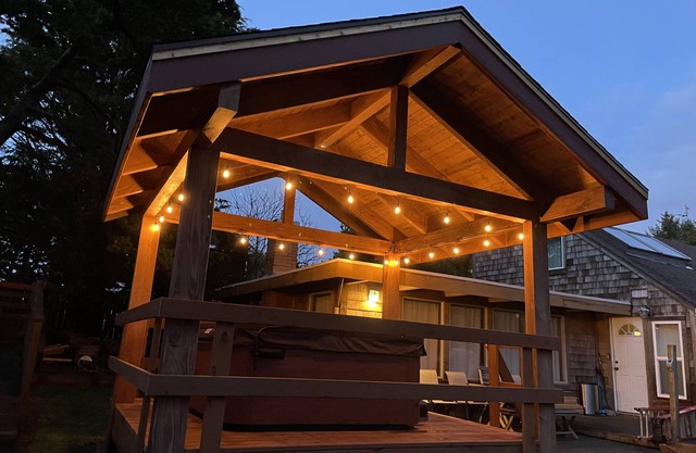 Beach Retreat House w/Ocean Views, Covered Hot Tub, & Large Fenced Yard