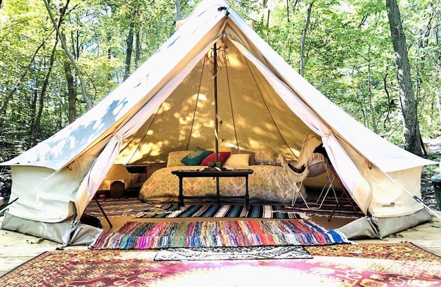 Beautiful Bell Tent Rental near Kansas City for Glamping in Missouri
