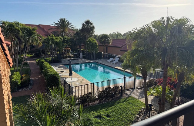 Cape Coral FL Condo with heated pool and hot tub, on site parking.