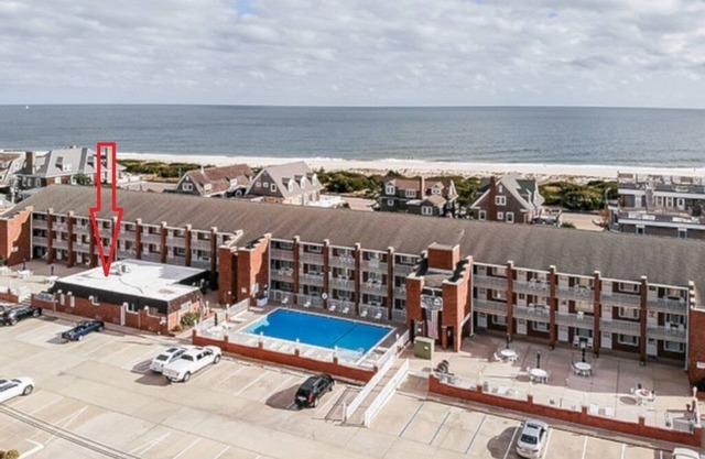 Charming 2-bedroom Cape Roc Condo with pool and only half block to the beach.