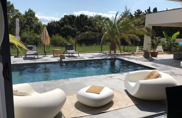 Contemporary architect villa with flat roofs, recent 3 years