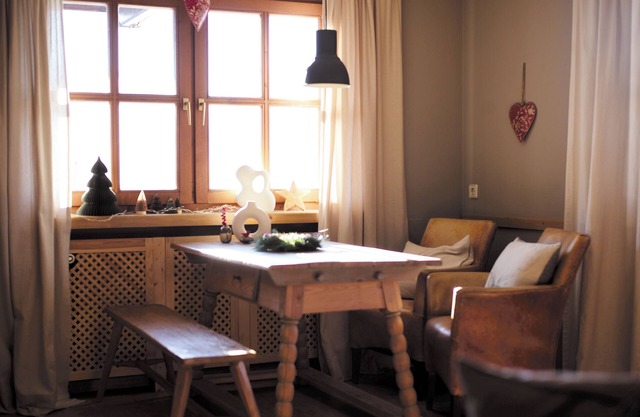 Cozy 2-room apartment in modern country house style with balcony and mountain view