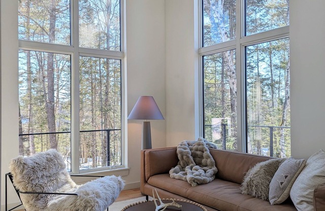 Cozy, sun filled mountain retreat w/45 private acres, hot tub, gym, car charger!