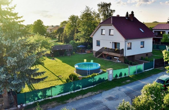 Detached villa in South Bohemia with outdoor pool in the fenced garden