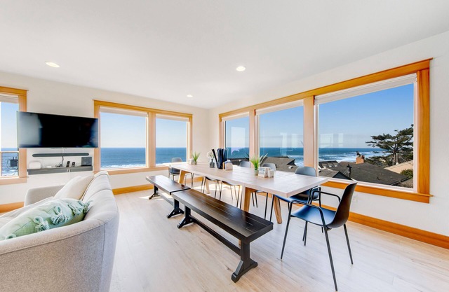 Dog-Friendly Coastal Retreat w/Ocean Views, Private Hot Tub, & Gourmet Kitchen
