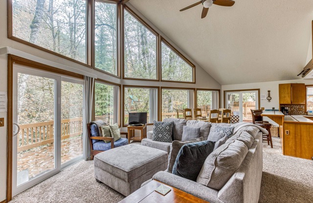 Expansive Wooded Home with a Brook, Firepit, Private Hot Tub and Shared Pool