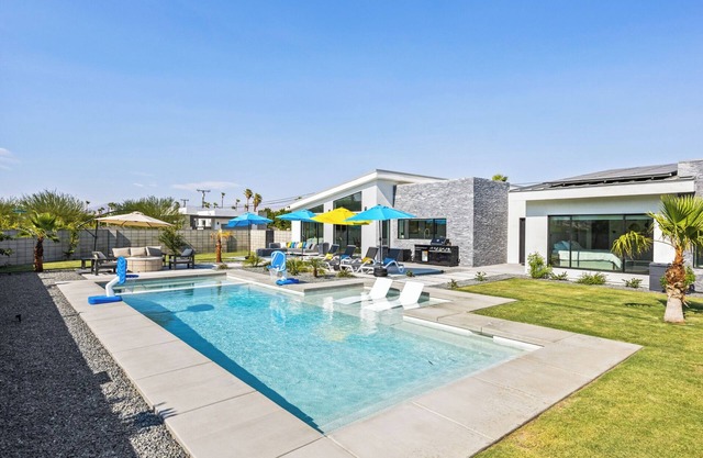 Experience the magic of Palm Springs from New Solara house 4 bedroom 3 1/2 bath.