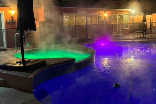 Family Friendly Close of Strip Hot Tub and Driveway