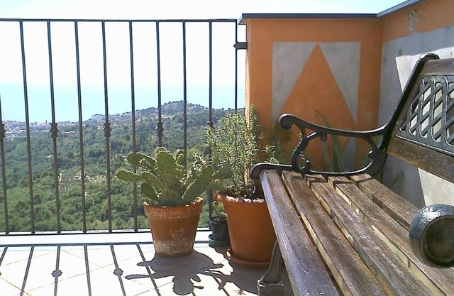 House in ancient medieval village with terrace and beautiful sea view