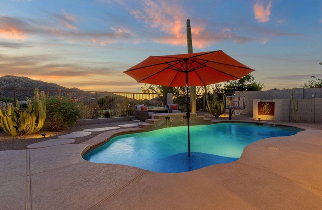 Incredible golf course views with modern, southwest inspired decor