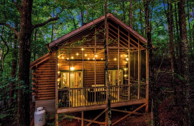 Jacuzzi Cabin Fireplace + Deck 5.9 Mi to Helen