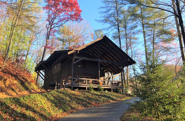 Luxury 4BR Log Cabin, Private Mountain Acreage, Dog+Biker Friendly, Hot Tub WiFi