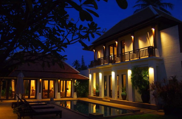 Luxury villa with private pool, set in lush tropical surroundings