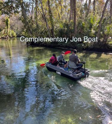 Main River Retreat hot tub, canoe with trolling motor