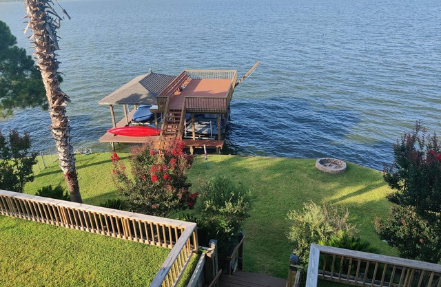 Million Dollar Open-Water View on Lakefront with 2-Story Dock