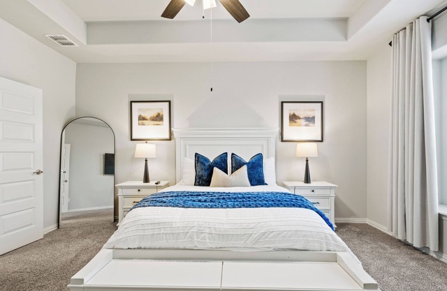 Modern 4BR, 3BA home in Denton with upstairs game room, blackout curtains, and a queen pullout sofa. Just minutes from UNT and Texas Motor Speedway. Sleeps 10.