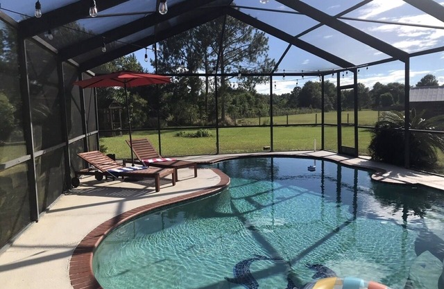 Modern farmhouse with heated pool and fireplace ~3.6 miles from Epperson Lagoon!