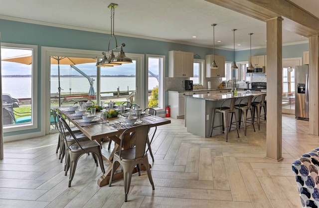 Modern Waterfront Home w/ Patio, Fire Pit + Dock