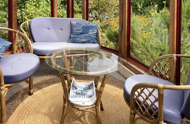 On the hill of Simrislund, overlooking the Baltic Sea, this spacious vacation home welcomes you.