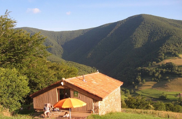 Panoramic view, isolated in the mountains, eco-renovation