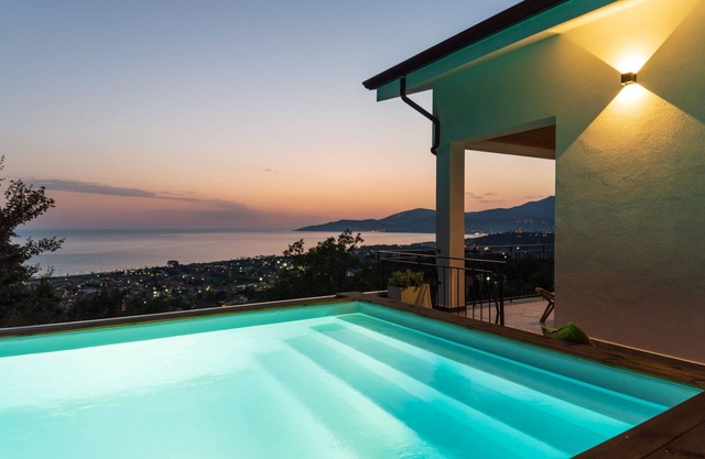 Refined villa with minimal chic interior and fabulous private pool with sea view