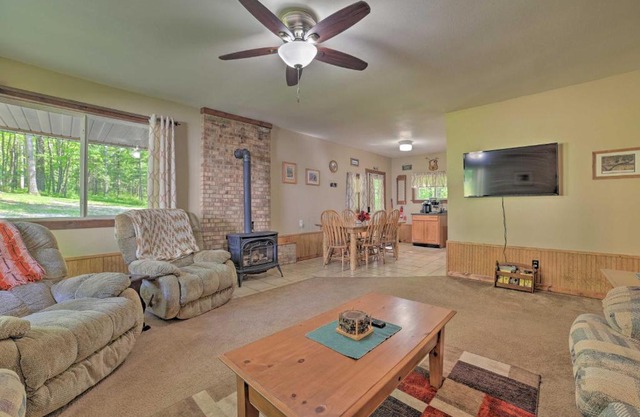 Rustic Wooded Retreat with Fire Pit, Near Trails!