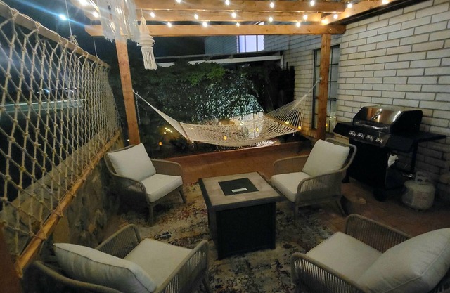 Serene Spa hot tub Sanctuary with patio for the whole family
