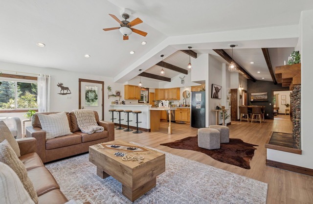 Spacious 7-Bed Home w/Hot Tub, Fireplace, Gym, Wine Bar, and 2 Living Spaces!