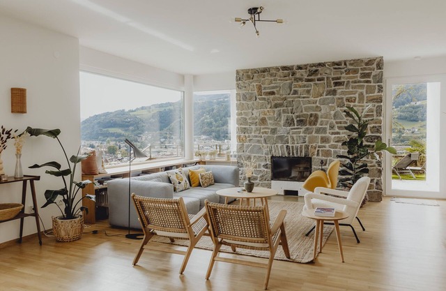 Spacious mid-century style villa with views over Bressanone and private hot tub