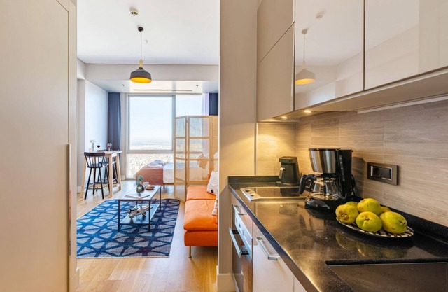 Studio Flat with Panoramic City View in Atasehir