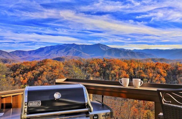 STUNNING Luxury Cabin! Game Room! 4 Fireplaces! Huge Decks Hot Tub! AMAZING View