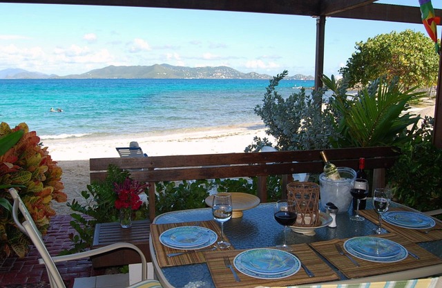 "THREE PALMS"~ Directly ON beach, remodeled, private patio, pool, quiet & clean