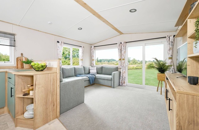Two bedroom caravan, sleeping four people, perfect for relaxing by the coast.