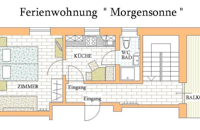 Vacation apartment Morgensonne/1 bedroom/shower/WC - Ferienhof Kandler