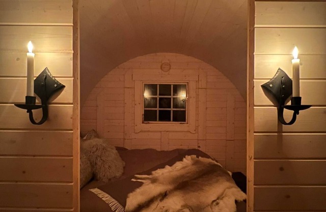 Viking Hut Frigg Set Amid Rainforest w/Hot tub