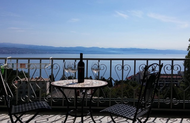 Villa Allegra in Lovran, Design Apartment 106, Balcony- Sea view