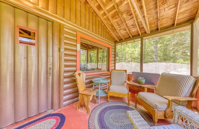Vintage, Log Cabin in the Woods with Beach Club Access About One Mile Away