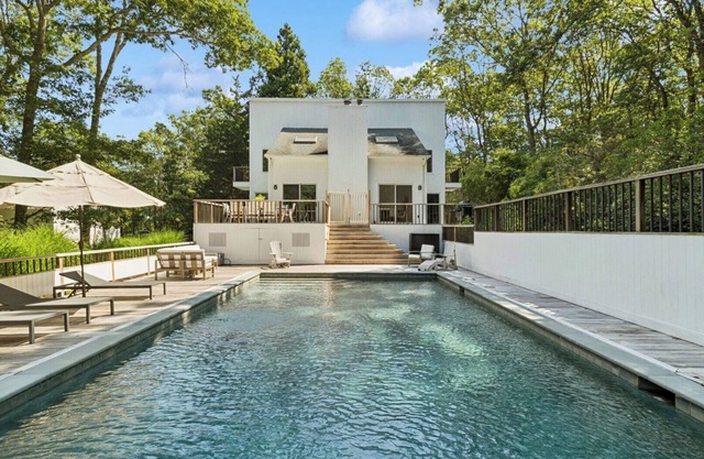 Wainscott retreat w resort-style indoor-outdoor living, pool, total.