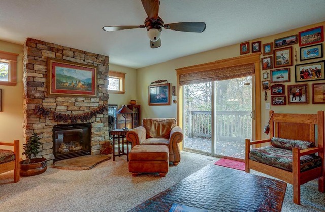 Wanderlust with Rustic Stone Fireplace