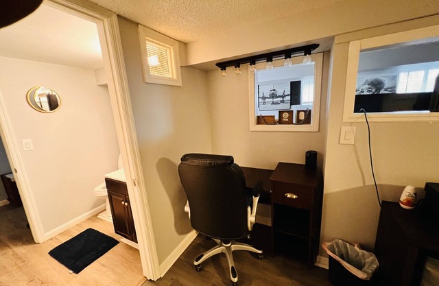 Warm and cozy basement.