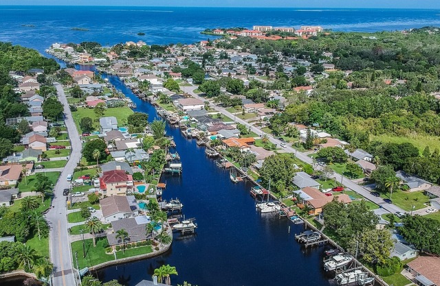 Waterfront home with dock. Pontoon boat available for fishing and beaches.