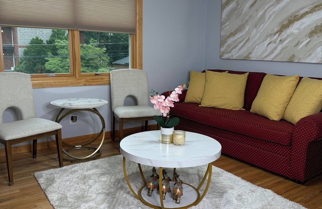 We have a spacious updated two bedroom apartment. Four person maximum