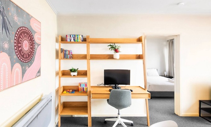 East Melbourne Apartment | 1-Bedroom Apartment with Complete Desk Setup