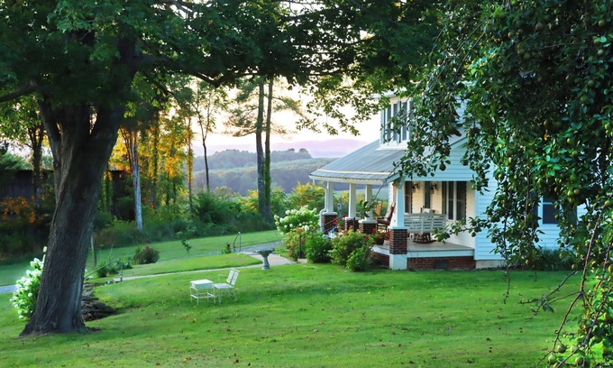 Alleghany County House | 1945 Farmhouse Charm in Sparta Mountain and Meadow Views Hot Tub Firepit Games