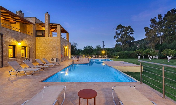 Apokoronas Villa | 3' to Sandy Beach/Huge Private Pool/6-Bedroom Family Villa