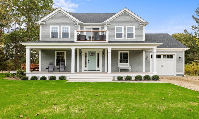 West Falmouth House | Across the street from Old Silver Beach; New house with hot tub. Sleeps 12.